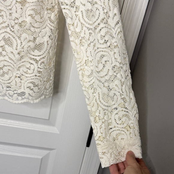 Zara Cream Lace Button-Down Shirt. NWOT - Picture 5 of 6